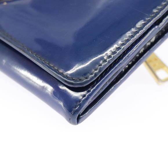 PRADA Long Wallet Enamel Blue Gold Auth 99227 - Picture 14 of 16